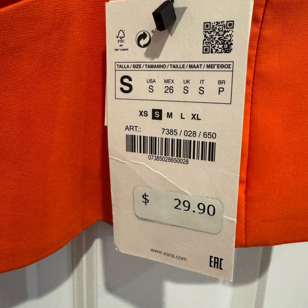 Zara Bright Orange Camisole Top - Picture 3 of 3
